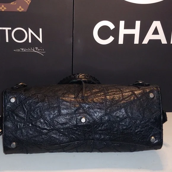 BALENCIAGA Neo Patchwork Classic City Shoulder Bag Black leather Balenciaga 🔥 - Picture 15 of 17